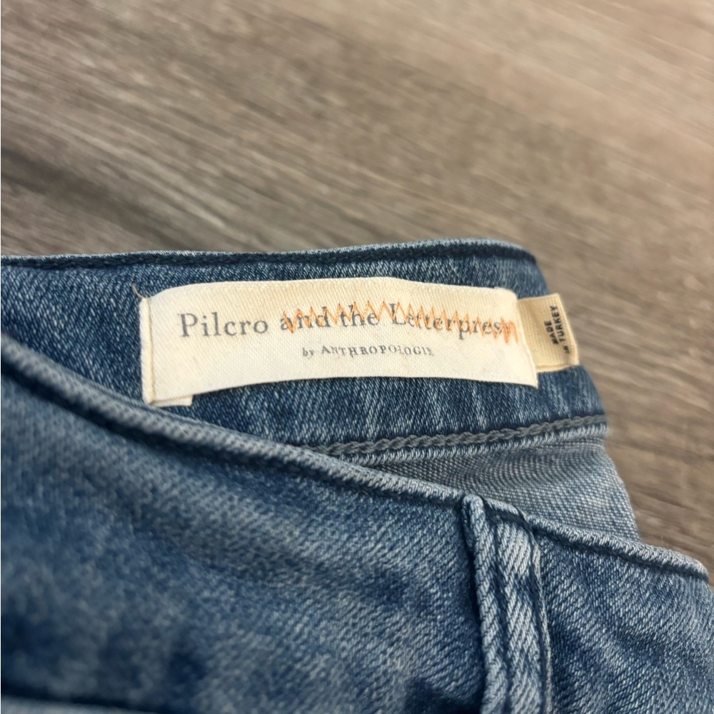 Anthropologie Pilcro Button-Hem High-Rise Bootcut Jeans size 27 Letterpress - Picture 3 of 12